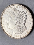 1921 Morgan dollar, AU.