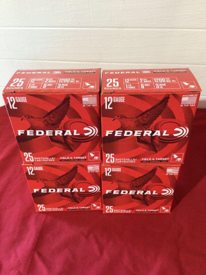 4 boxes of Federal 12 ga. 8 shot