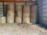 3 Round Bales - 2020 1st cutting Alfalfa Mix, stored inside, loading available.