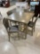 Silver Pub Table and 4 Chairs