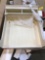 White entryway shoe bench top