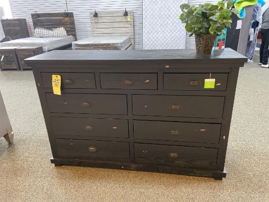 Progressive Black Distressed Dresser