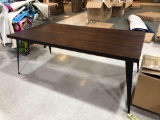 Metal base table w/ oak top