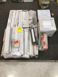 Assorted tile group, some damage, soap tray and trim pieces