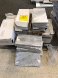 White and gray marble tile