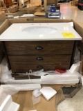 Johnstown 30 inch single bathroom vanity with round front commode seat