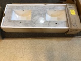 61 inch marble double vanity top Damaged