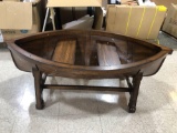 Dark stained boat coffee table