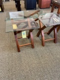 3 Piece Glass Top Table Set