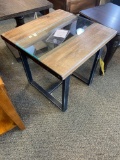 Calkosa Glass/ Wood End Table