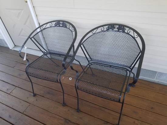 2 metal patio chairs
