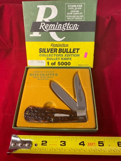 1991 Remington Mini-Trapper #R-1178 SB silver bullet knife, MIB.