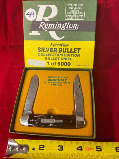 1988 Remington Muskrat #R-4466 SB silver bullet knife, MIB.