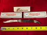 (2) 1987 Remington Fisherman #R1613 special edition bullet knives, MIB.