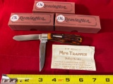 (3) 1991 Remington Mini-Trapper #R1178 special edition bullet knives, MIB. Bid tx3.