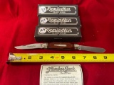 (3) 1997 Remington Lumber-Jack R4468 limited edition bullet knives. MIB.