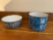 (2) blue & white granite ware pails.