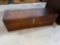 Early carpenters box tool box with saw