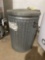 2 galvanized trash cans with lids