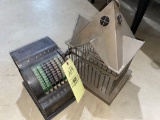 Metal bird cage, American adding machine