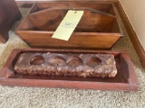 (2) wooden trays.