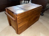 Early wood crate with lid, carried 5 inch rocket container