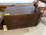 Dark stained lift top blanket box