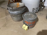 Galvanized buckets and minnow bucket