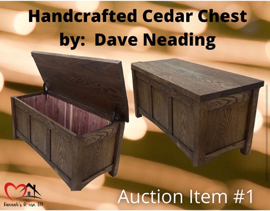 Premier Item 1 Handcrafted Cedar Chest by Dave Neading. valued at $800