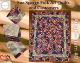 Auction Item 9 Green/Purple Quilt (80x60) from Sue Spargo Folk Art Quilts Valued at $300