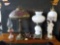 3 lamps and oil lamp, the crosa collection lady figure lamp