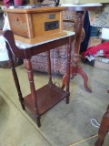 2 Marble Top Stands & Stand in Box