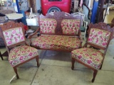 Upholstered Victorian Style Parlor Set