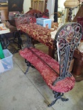2 Cast Iron Upholstered Benches