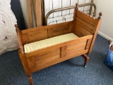 Antique Oak Baby Crib