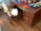 Harden large executive desk with leather inlay and chair on casters