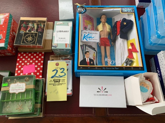 Ken Anniversary doll, inlay wood puzzle boxes, storage boxes and more