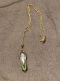 Art deco pendant 925 sterling and gold filled chain