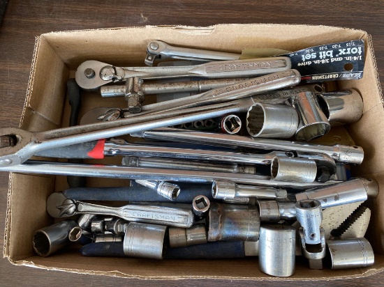 Assorted sockets, ratchets, mostly Craftsman