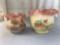 (2) Fenton Burmese bowls. One signed Connie Ash.