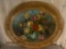 Oval framed floral painting, 22 x26, unsigned.