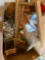 Christmas Decor, Nativity Set, Tiered Silvercrest Milk Glass Server, Horse Figurines
