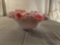 White cranberry opalescent bowls