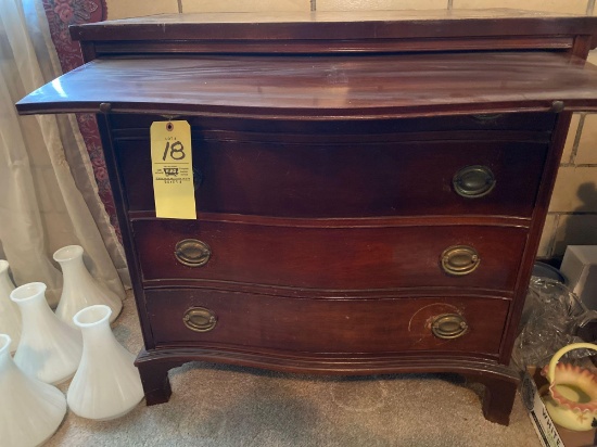 Duncan Phyfe style mahogany chest, 30" wide x 31" tall.