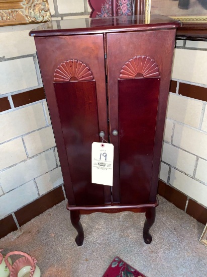 Jewelry chest, 40" tall x 16" wide.