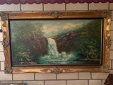E. Gibson signed oil/canvas, 55 x 32 frame size.