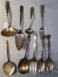 (9) Assorted pcs. silverplate.