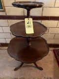 Mersman claw footed mahogany 3-tier stand.