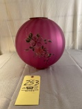 Purple Lampshade with Hand Painted Flowers