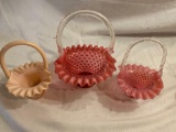 (3) Fenton baskets